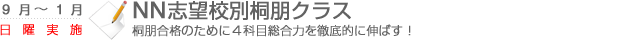 NN志望校別桐朋クラス　桐朋合格のために4科目総合力を徹底的に伸ばす！