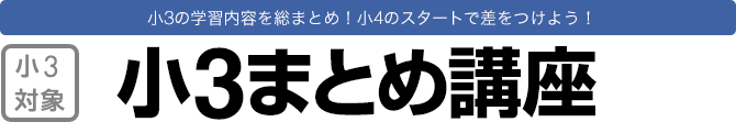小3まとめ講座（小3）