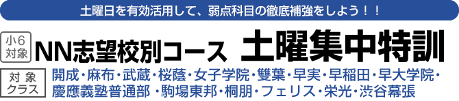 土曜の午前中を有効活用して、不安な科目、苦手な科目に絞って合格レベルへ！　土曜集中特訓体験授業