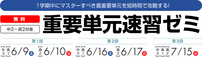 重要な単元、項目に的を絞って講義&演習を行います。