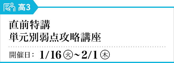直前特講 単元別弱点攻略講座