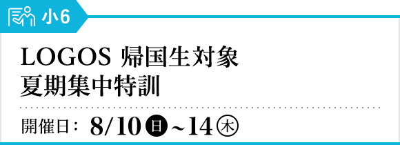 LOGOS 帰国生対象 夏期集中特訓