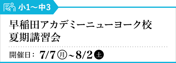 早稲田アカデミー ニューヨーク校 夏期講習会