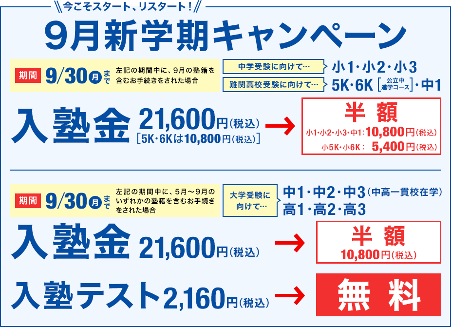 夏のスタート応援キャンペーン