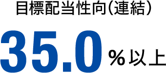 目標配当性向（連結）35.0％以上