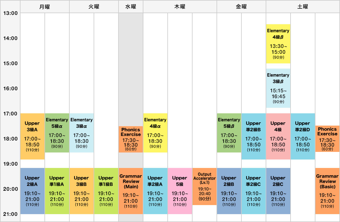English ENGINE 国立タイムテーブル(2024年11月~2025年2月)