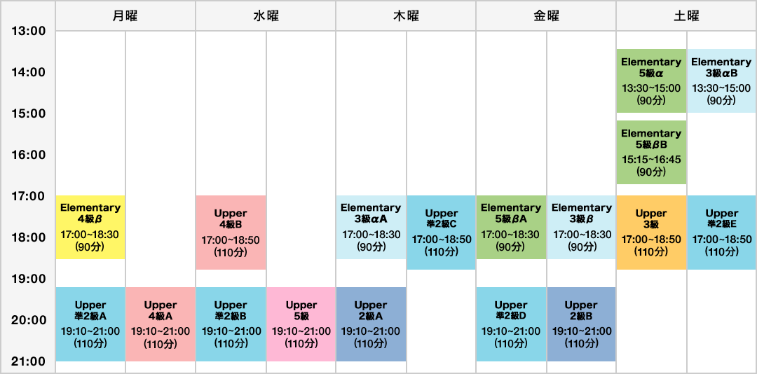 English ENGINE新百合ヶ丘タイムテーブル（2026年7月～2026年10月）