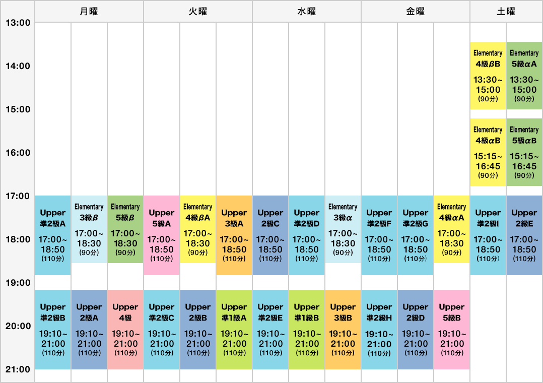 English ENGINE月島タイムテーブル（2026年3月～2026年6月）