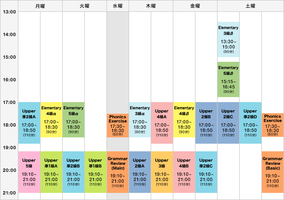 English ENGINE 国立タイムテーブル（2024年7月～2024年10月）