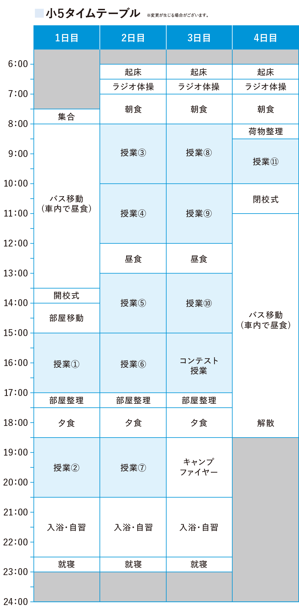 小5 タイムテーブル